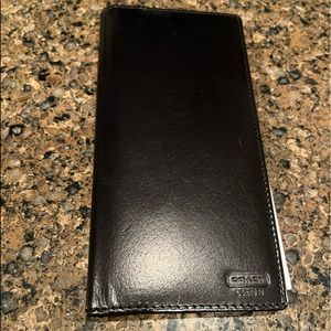 COACH BLACK LEATHER BREAST POCKET WALLET